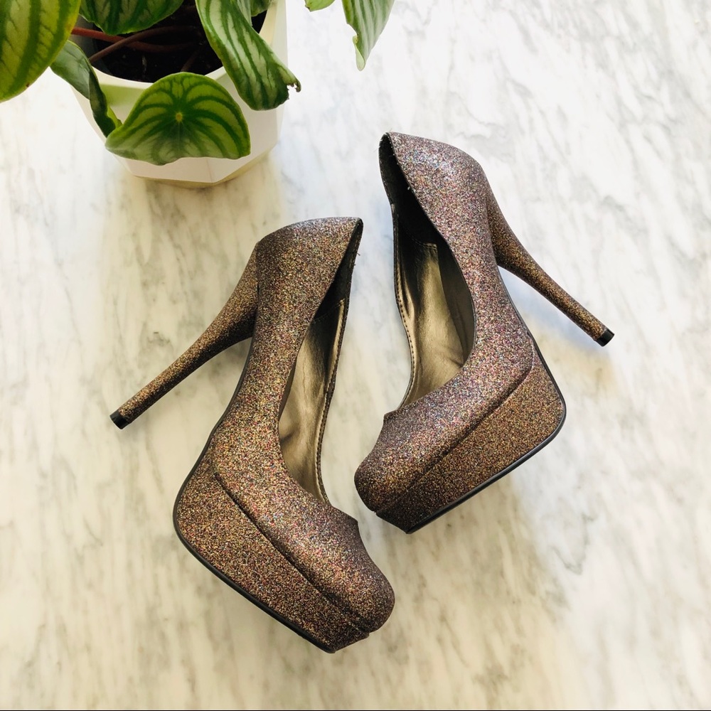 Call It Spring Multicolor Glitter Platform Pump - Picture 8 of 8